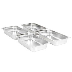 Contenitori Gastronorm 4 pz GN 1/1 100 mm in Acciaio Inox