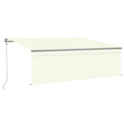 Tenda Automatica Parasole Sensore Vento e LED 4x3m Crema