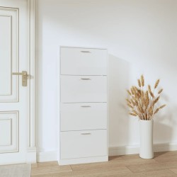   Scarpiera Bianco Lucido 59x17x150 cm in Legno ingegnerizzato