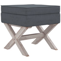   Sgabello Portaoggetti Grigio Scuro 45x45x49 cm in Velluto