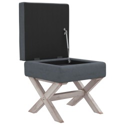   Sgabello Portaoggetti Grigio Scuro 45x45x49 cm in Velluto