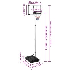 Supporto per Pallacanestro Trasparente 280-350 cm Policarbonato