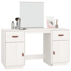   Set Toeletta con Specchio Bianco in Legno Massello di Pino