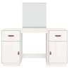   Set Toeletta con Specchio Bianco in Legno Massello di Pino