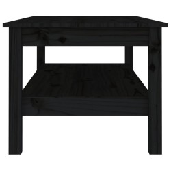   Tavolino da Salotto Nero 110x50x40 cm in Legno Massello di Pino