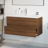 Mobile Bagno Lavabo Integrato Rovere Marrone Legno ingegnerizzato