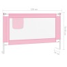 Sponda Letto di Sicurezza per Bambini Rosa 120x25 cm in Tessuto