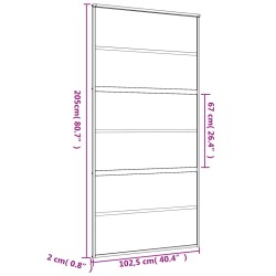 Porta Scorrevole Oro 102,5x205 Vetro Smerigliato ESG Alluminio