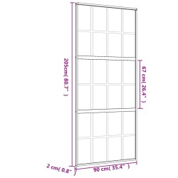 Porta Scorrevole Dorata 90x205 Vetro Trasparente ESG Alluminio