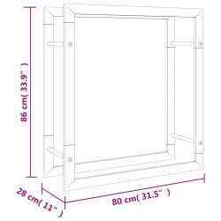 Portalegna 80x28x86 cm in Acciaio Inossidabile