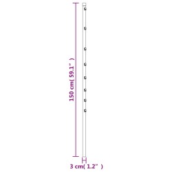 Pali per Recinzione 15 pz Argento 150 cm in Acciaio Zincato