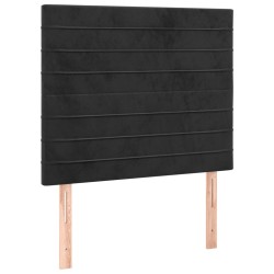 Giroletto a Molle con Materasso Nero 90x190 cm in Velluto