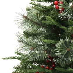 Albero di Natale con LED e Pigne Verde 120 cm in PVC e PE