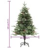 Albero di Natale con LED e Pigne Verde 120 cm in PVC e PE