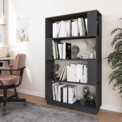   Libreria/Divisorio Grigio 80x25x132 cm Legno Massello di Pino