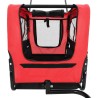 Rimorchio Bici e Carrello Jogging per Animali 2-in-1 Rosso Nero