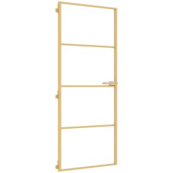 Porta Interni Sottile Oro 83x201,5cm Vetro Temperato Alluminio