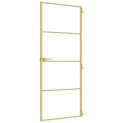 Porta Interni Sottile Oro 83x201,5cm Vetro Temperato Alluminio