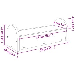 Mangiatoia per Conigli 28x10x10 cm in Legno Massello di Abete