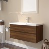 Mobile Bagno Lavabo Integrato Rovere Marrone Legno ingegnerizzato