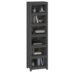   Libreria Grigia 50x35x183 cm in Legno Massello di Pino