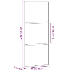 Porta Scorrevole Bianca 90x205 cm Vetro Temperato e Alluminio