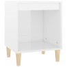   Comodino Bianco Lucido 40x35x50 cm in Legno ingegnerizzato