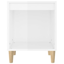   Comodino Bianco Lucido 40x35x50 cm in Legno ingegnerizzato