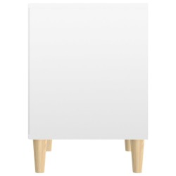   Comodino Bianco Lucido 40x35x50 cm in Legno ingegnerizzato