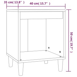   Comodino Bianco Lucido 40x35x50 cm in Legno ingegnerizzato