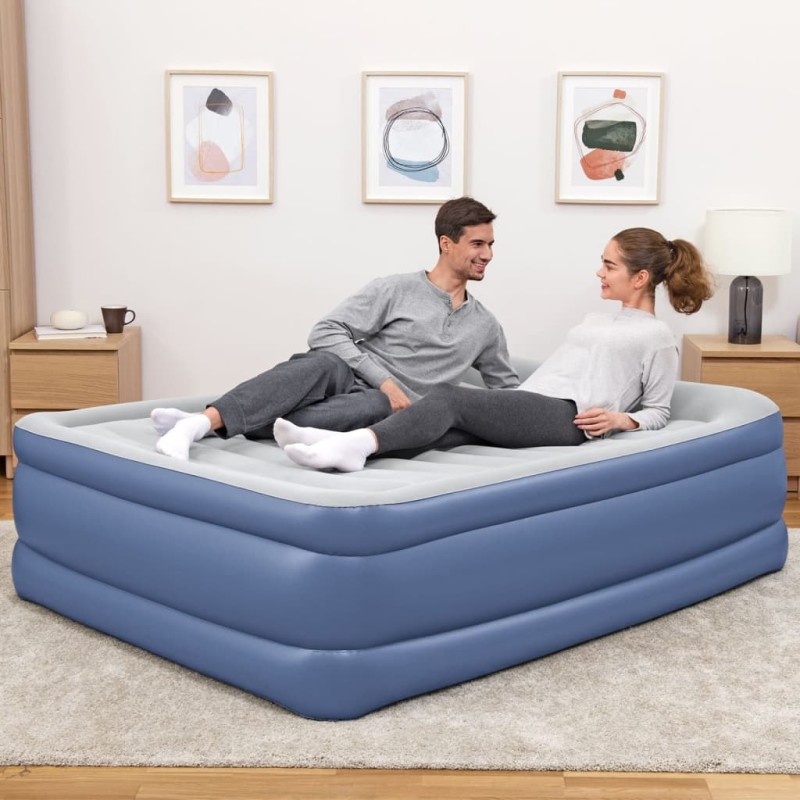 Bestway Materasso ad Aria Tritech 2 Persone 203x152x61 cm Blu e Grigio