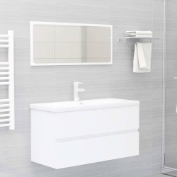 Mobile da Bagno con Lavabo Integrato Bianco in Truciolato