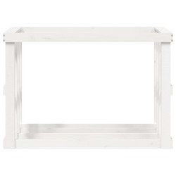   Portaceppi da Esterno Bianco 108x52x74 cm Legno Massello Pino