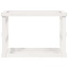   Portaceppi da Esterno Bianco 108x52x74 cm Legno Massello Pino