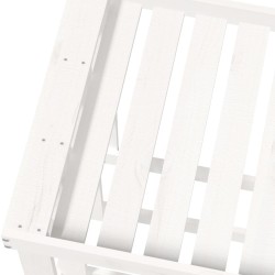   Portaceppi da Esterno Bianco 108x52x74 cm Legno Massello Pino