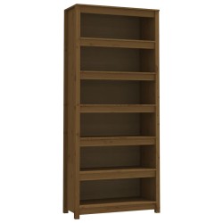   Libreria Marrone Miele 80x35x183 cm in Legno Massello di Pino