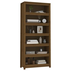   Libreria Marrone Miele 80x35x183 cm in Legno Massello di Pino