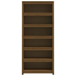   Libreria Marrone Miele 80x35x183 cm in Legno Massello di Pino