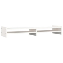   Supporto per Monitor Bianco 100x27x15 cm Legno Massello di Pino