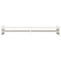   Supporto per Monitor Bianco 100x27x15 cm Legno Massello di Pino