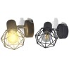 Set 2 Applique con Rete in Stile Industriale Nero Lampadina LED