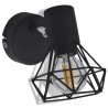 Set 2 Applique con Rete in Stile Industriale Nero Lampadina LED