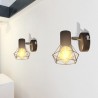 Set 2 Applique con Rete in Stile Industriale Nero Lampadina LED