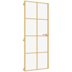 Porta Interni Sottile Oro 83x201,5cm Vetro Temperato Alluminio