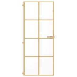 Porta Interni Sottile Oro 83x201,5cm Vetro Temperato Alluminio