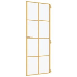 Porta Interni Sottile Oro 83x201,5cm Vetro Temperato Alluminio