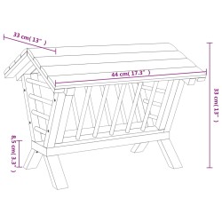 Mangiatoia per Conigli 44x33x33 cm in Legno Massello di Abete