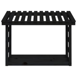   Portalegna Nero 108x64,5x78 cm in Legno Massello di Pino