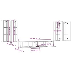 Set di Mobili Porta TV 6 pz Grigio Sonoma in Legno ingegnerizzato