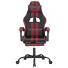   Sedia Gaming Girevole Poggiapiedi Nero e Rosso Vino Similpelle